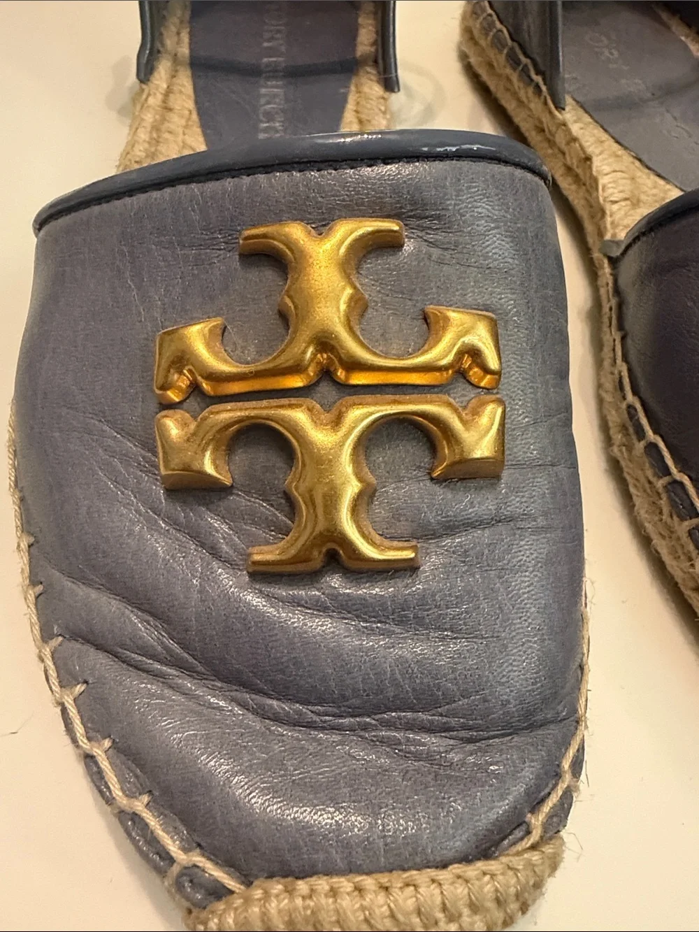 Tory Burch Periwinke Leather Espadrille Ankle-Strap Flats